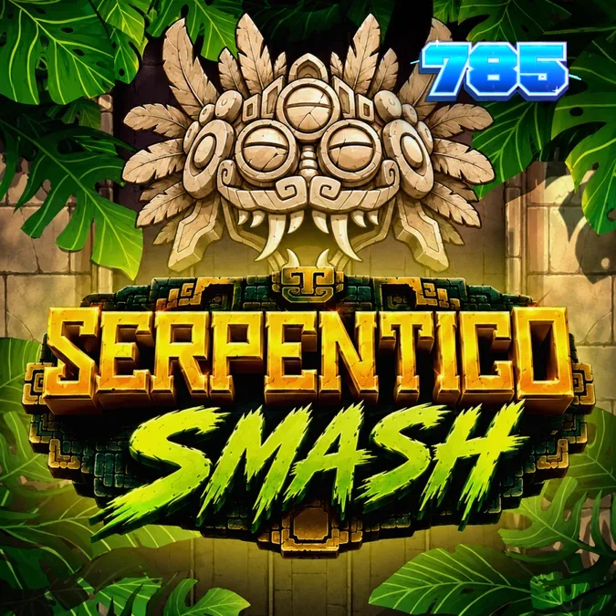 Interface do jogo de slot Serpentico Smash com tema de selva mesoamericana